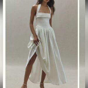 Delfi Collective Megan Halter Drop-Waist Maxi Dress